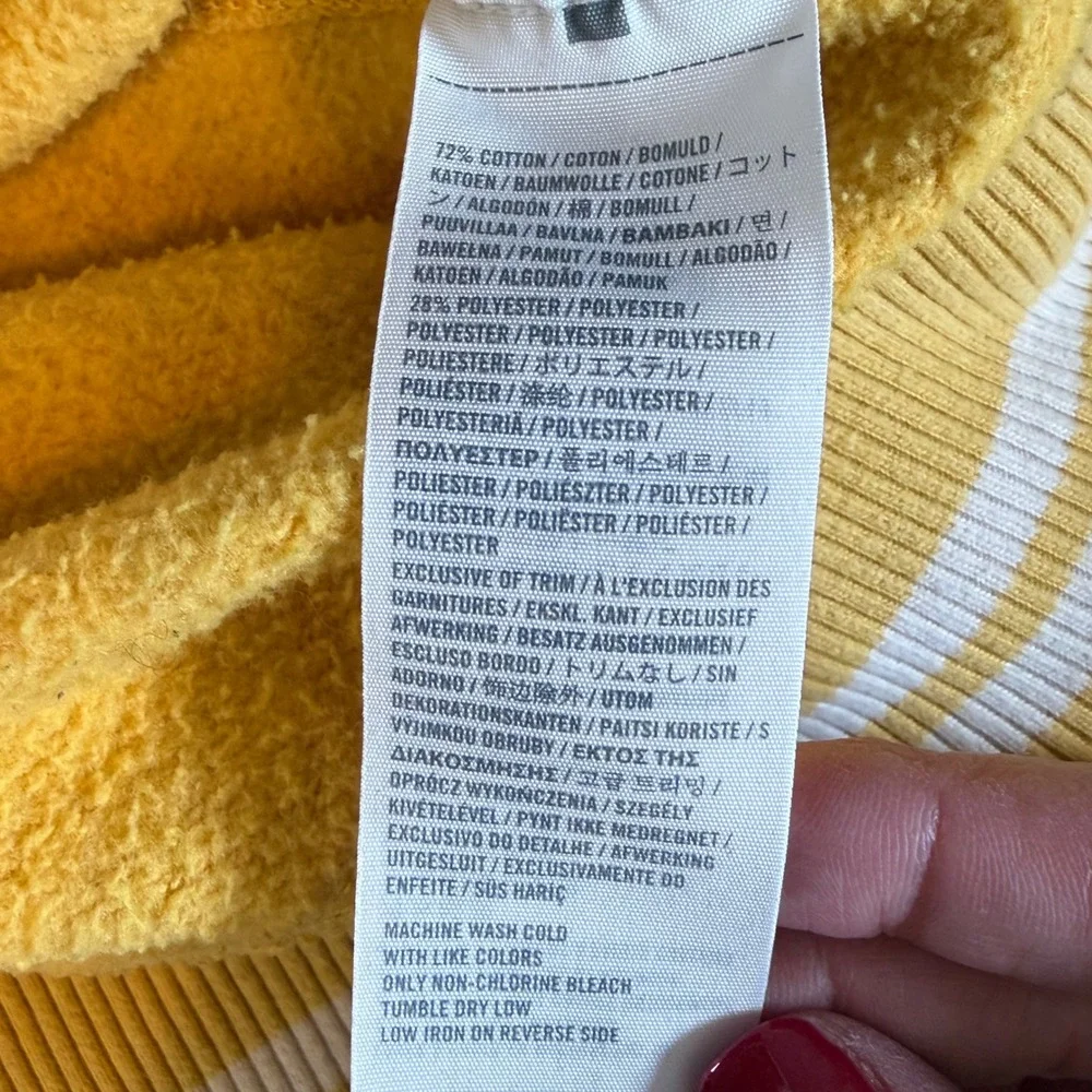 Vintage Abercrombie & Fitch Hoodie Sweatshirt Mens Small‎ Yellow Y2K Pullover